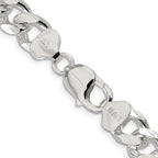 FJC Finejewelers 925 Sterling Silver Domed with Side Bright Cut Curb Chain 24 Inches x 10.5 mm