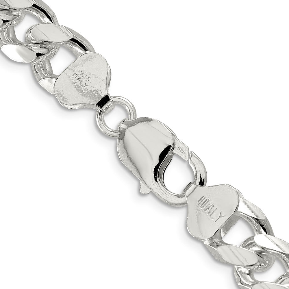 FJC Finejewelers 925 Sterling Silver Domed with Side Bright Cut Curb Chain 24 Inches x 10.5 mm