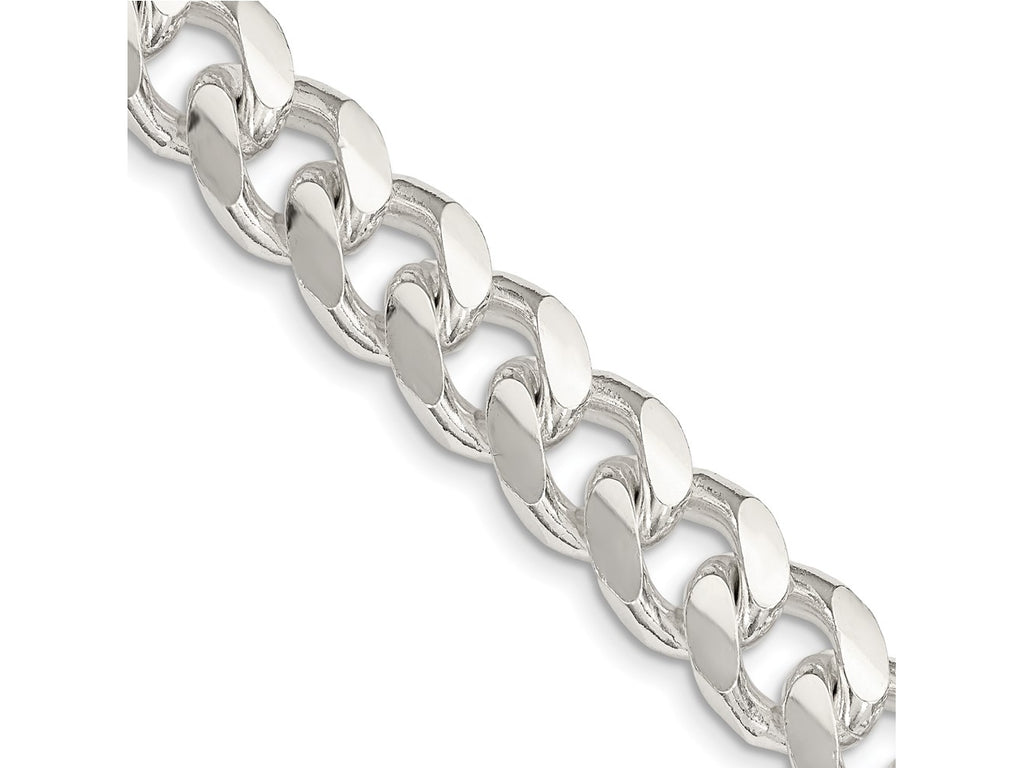 FJC Finejewelers 925 Sterling Silver Domed with Side Bright Cut Curb Chain 24 Inches x 10.5 mm