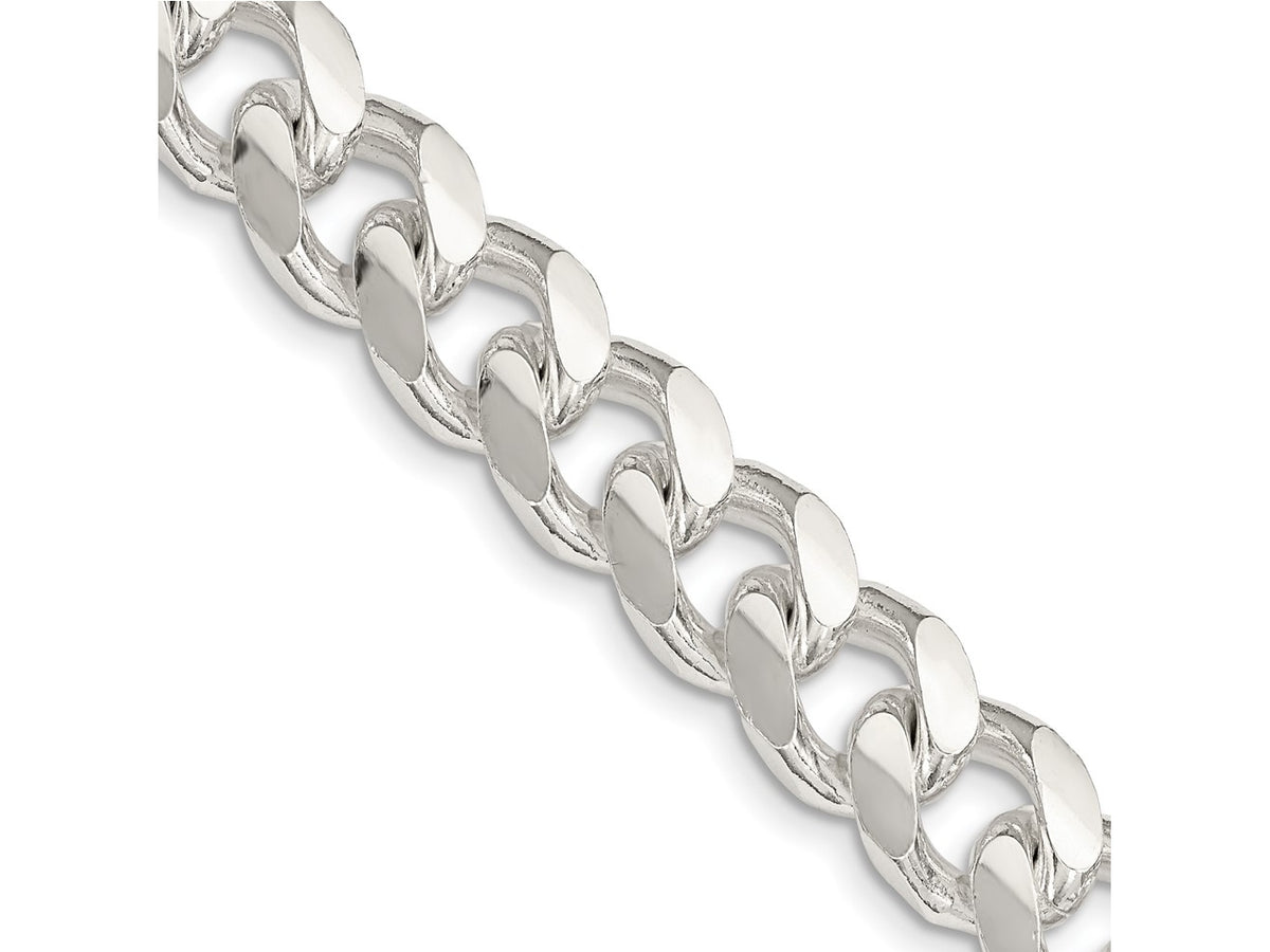 FJC Finejewelers 925 Sterling Silver Domed with Side Bright Cut Curb Chain 24 Inches x 10.5 mm
