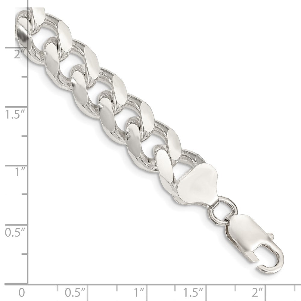 FJC Finejewelers 925 Sterling Silver Domed with Side Bright Cut Curb Chain Bracelet 8 Inches x 10.5 mm