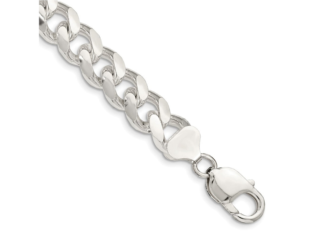 FJC Finejewelers 925 Sterling Silver Domed with Side Bright Cut Curb Chain Bracelet 9 Inches x 10.5 mm