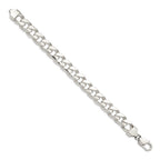 FJC Finejewelers 925 Sterling Silver Domed with Side Bright Cut Curb Chain Bracelet 10 Inches x 11 mm