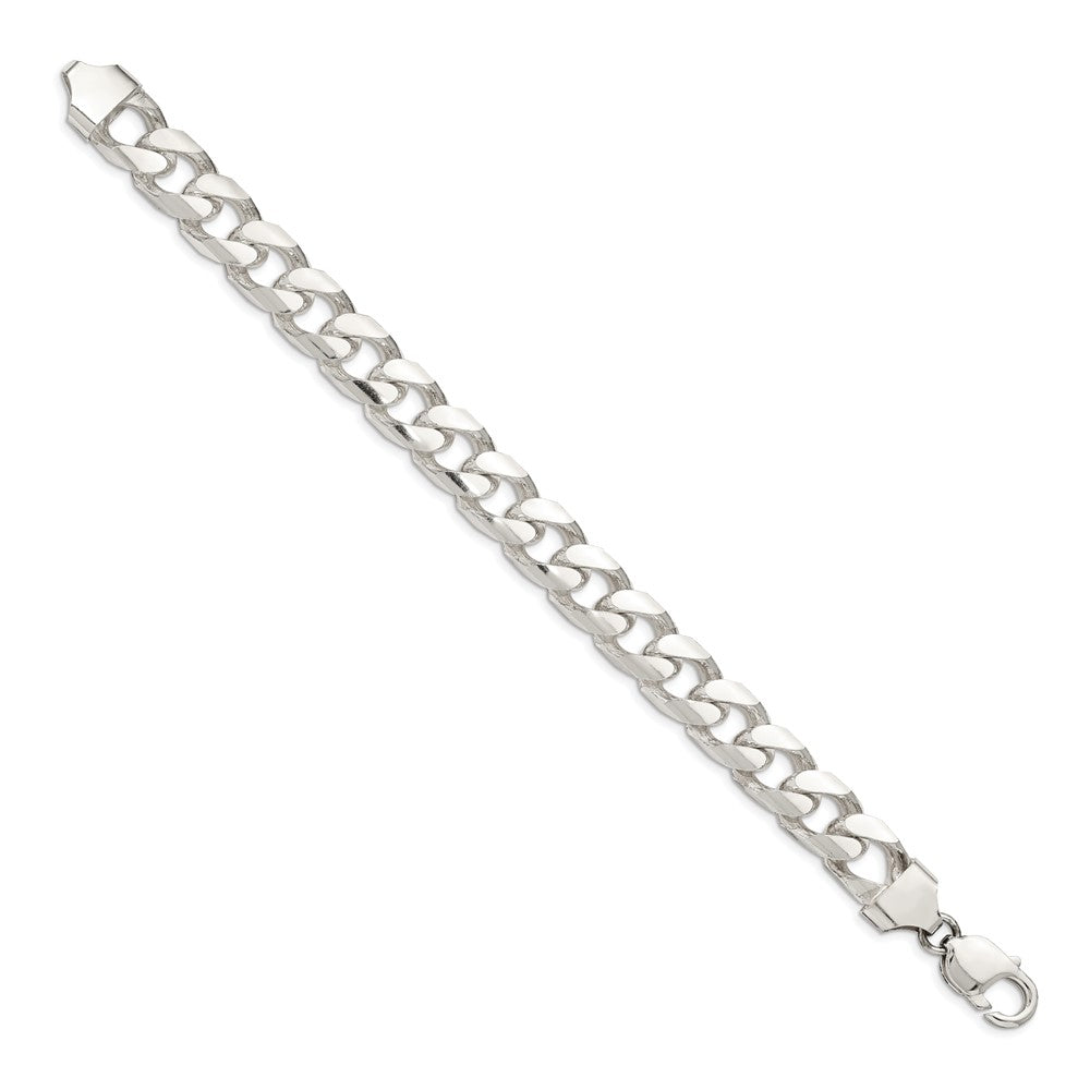 FJC Finejewelers 925 Sterling Silver Domed with Side Bright Cut Curb Chain Bracelet 10 Inches x 11 mm