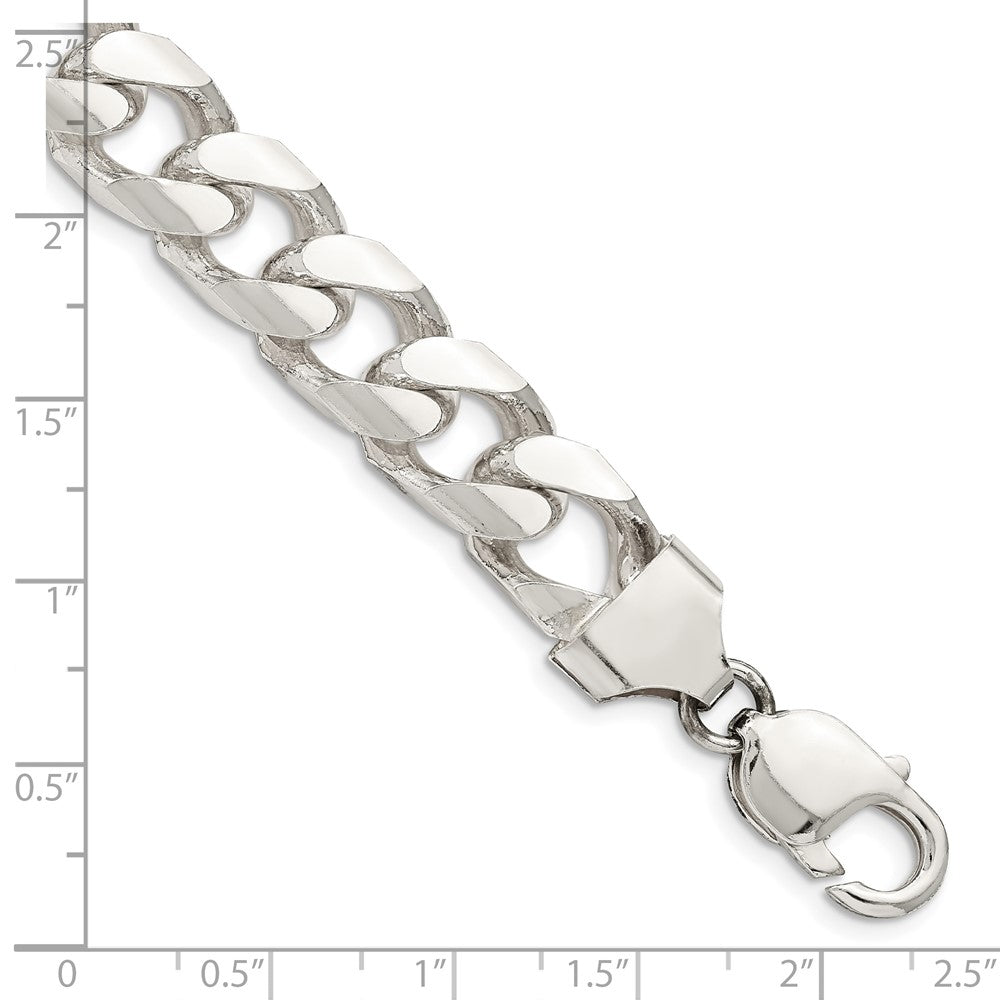 FJC Finejewelers 925 Sterling Silver Domed with Side Bright Cut Curb Chain Bracelet 10 Inches x 11 mm
