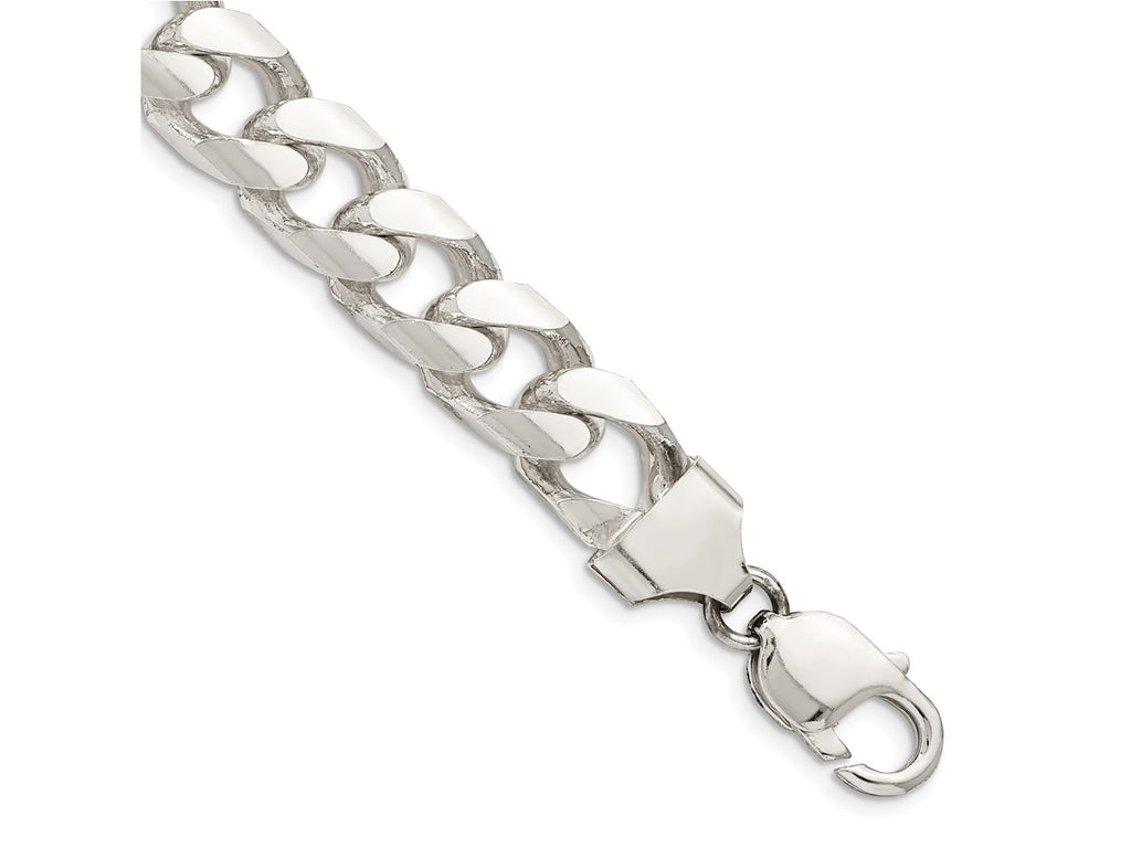 FJC Finejewelers 925 Sterling Silver Domed with Side Bright Cut Curb Chain Bracelet 10 Inches x 11 mm