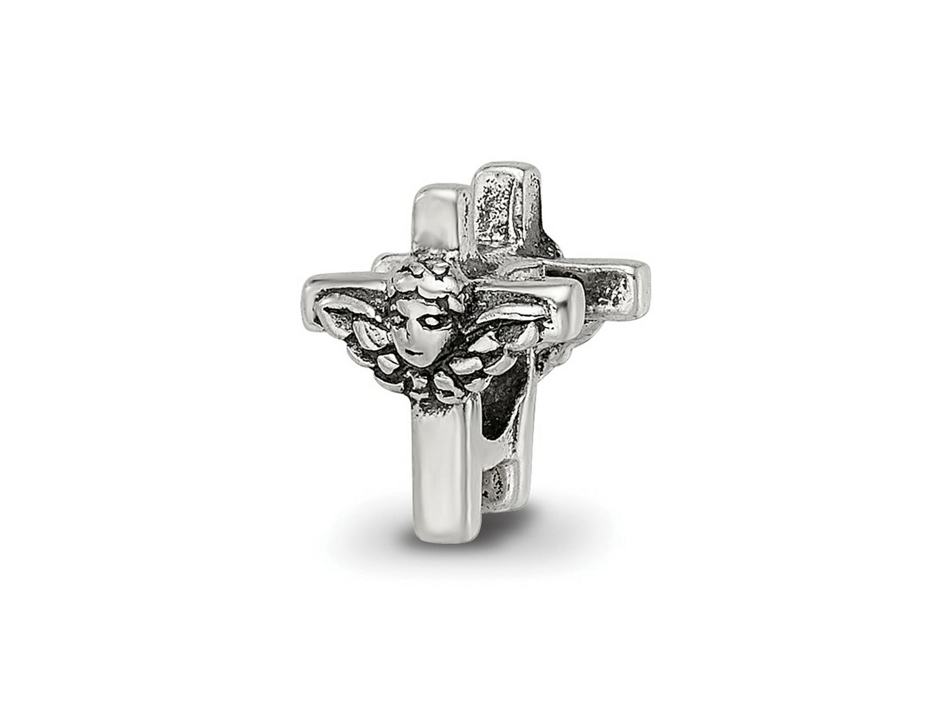Reflections 925 Sterling Silver Kids Angel Cross Bead 7 x 6 mm.