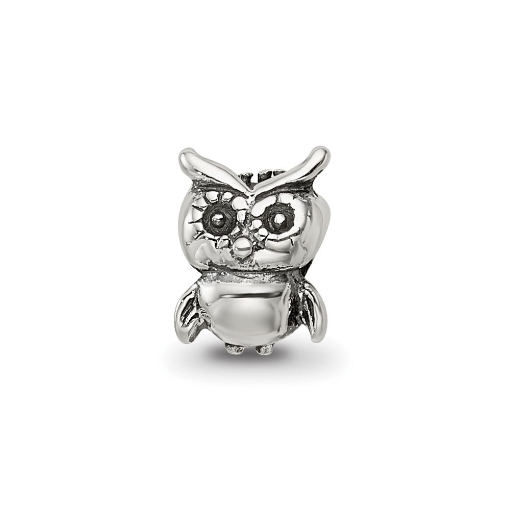 Reflections 925 Sterling Silver Owl Bead 8 x 6 mm