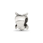 Reflections 925 Sterling Silver Owl Bead 8 x 6 mm