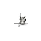 Reflections 925 Sterling Silver Owl Bead 8 x 6 mm