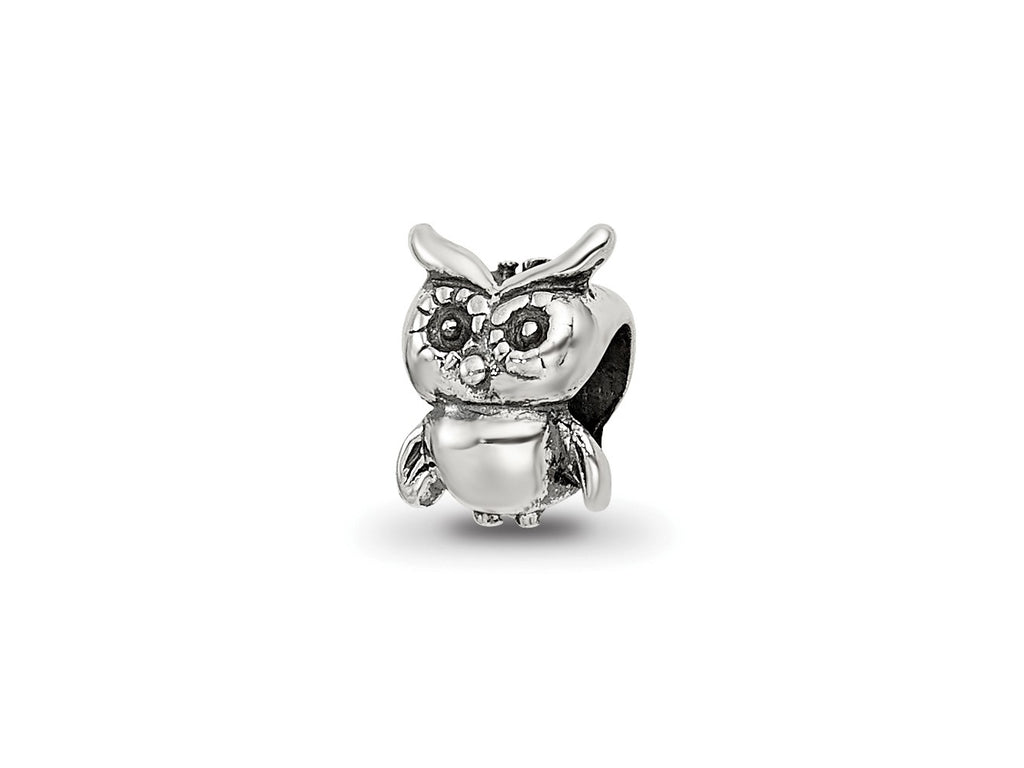 Reflections 925 Sterling Silver Owl Bead 8 x 6 mm
