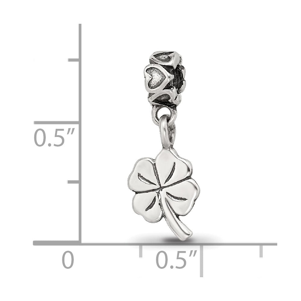 Reflections 925 Sterling Silver 4-leaf Clover Dangle Bead 18 x 8 mm