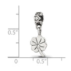 Reflections 925 Sterling Silver 4-leaf Clover Dangle Bead 18 x 8 mm