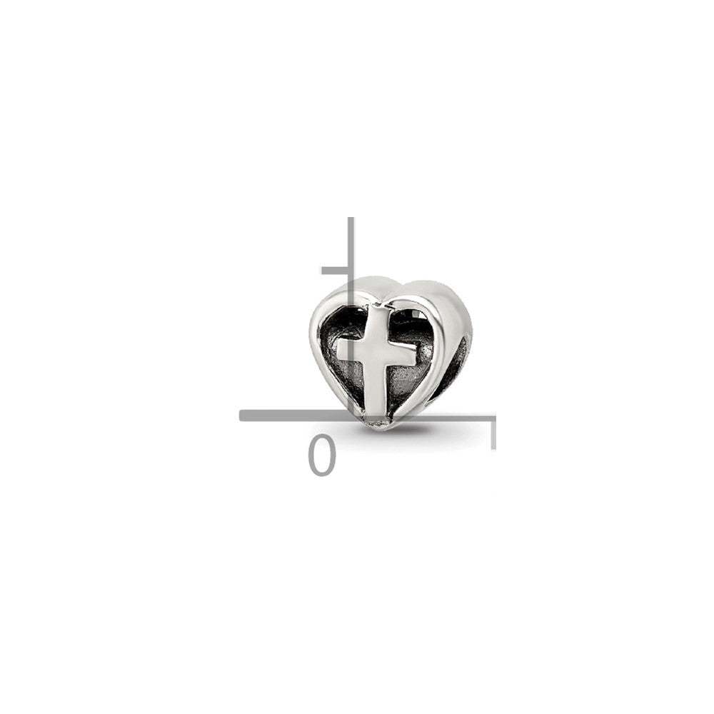 Reflections 925 Sterling Silver Kids Heart with Cross Bead 6 x 6 mm.