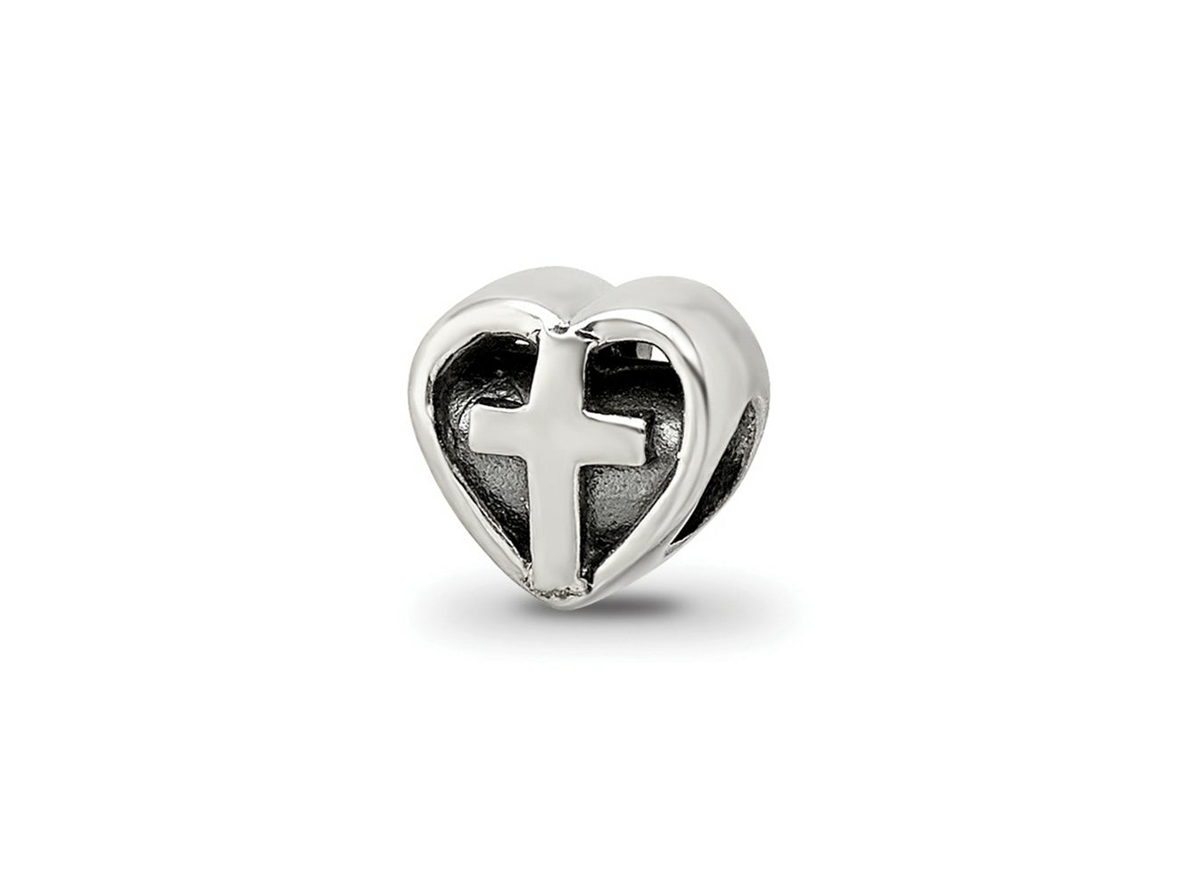 Reflections 925 Sterling Silver Kids Heart with Cross Bead 6 x 6 mm.