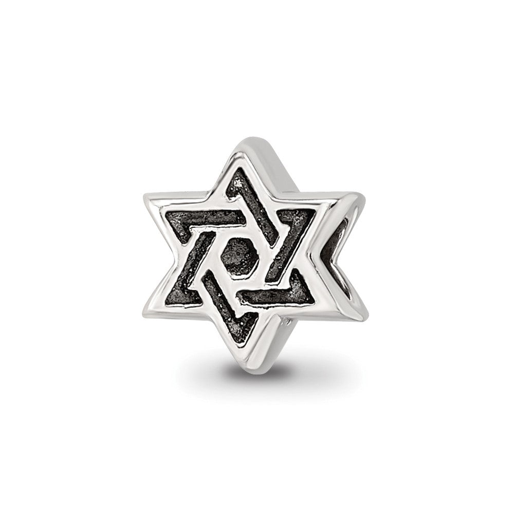 Reflections 925 Sterling Silver Kids Star of David Bead 7 x 7 mm.