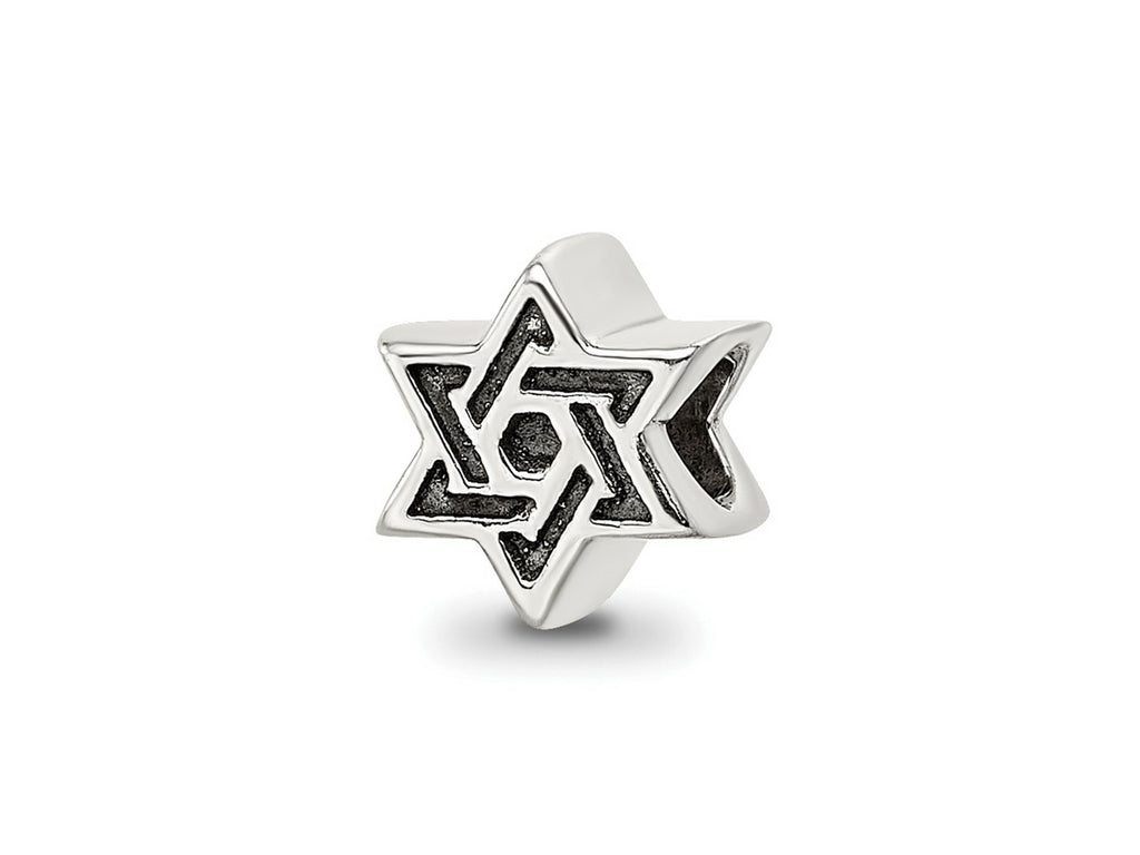 Reflections 925 Sterling Silver Kids Star of David Bead 7 x 7 mm.