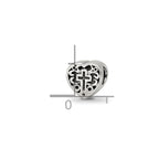 Reflections 925 Sterling Silver Kids Heart with Cross and Scroll Bead 6 x 6 mm.