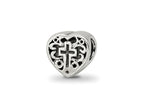 Reflections 925 Sterling Silver Kids Heart with Cross and Scroll Bead 6 x 6 mm.