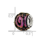 Reflections 925 Sterling Silver Purple Dichroic Glass Bead 11 x 11 mm.