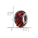 Reflections 925 Sterling Silver Orange Swirl Dichroic Glass Bead 14 x 10 mm.