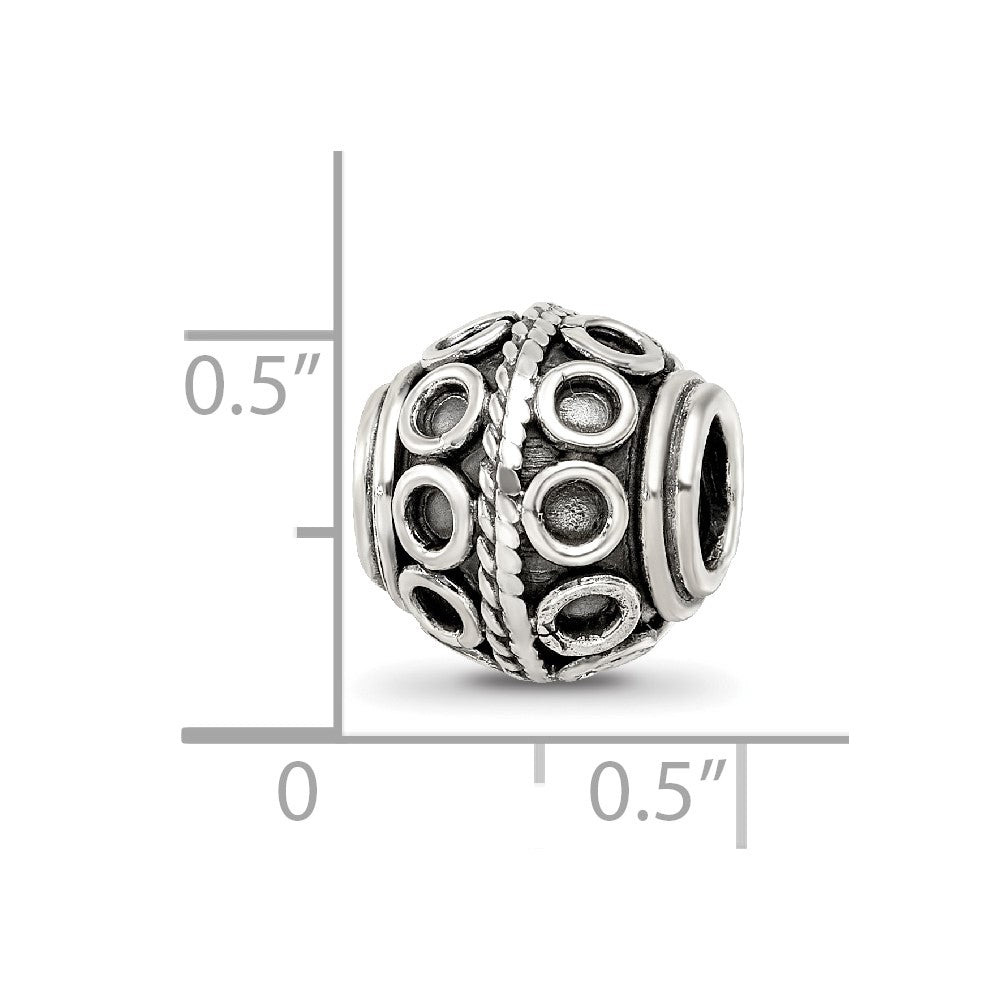 Reflections 925 Sterling Silver Hand Made Decorative Bali Bead 10 x 10 mm.