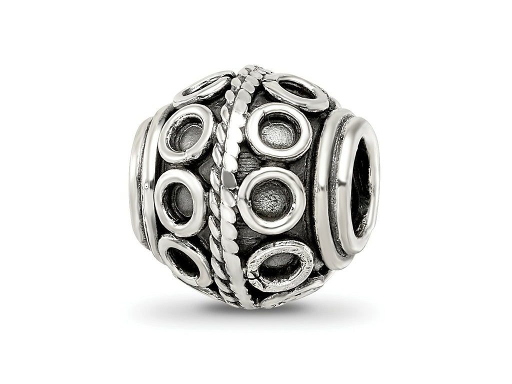 Reflections 925 Sterling Silver Hand Made Decorative Bali Bead 10 x 10 mm.