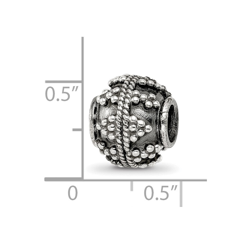 Reflections 925 Sterling Silver Hand Made Decorative Bali Bead 10 x 10 mm.