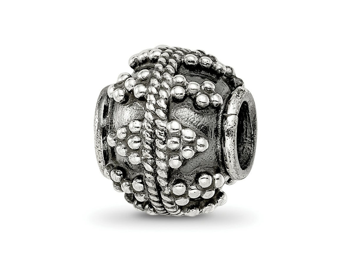 Reflections 925 Sterling Silver Hand Made Decorative Bali Bead 10 x 10 mm.