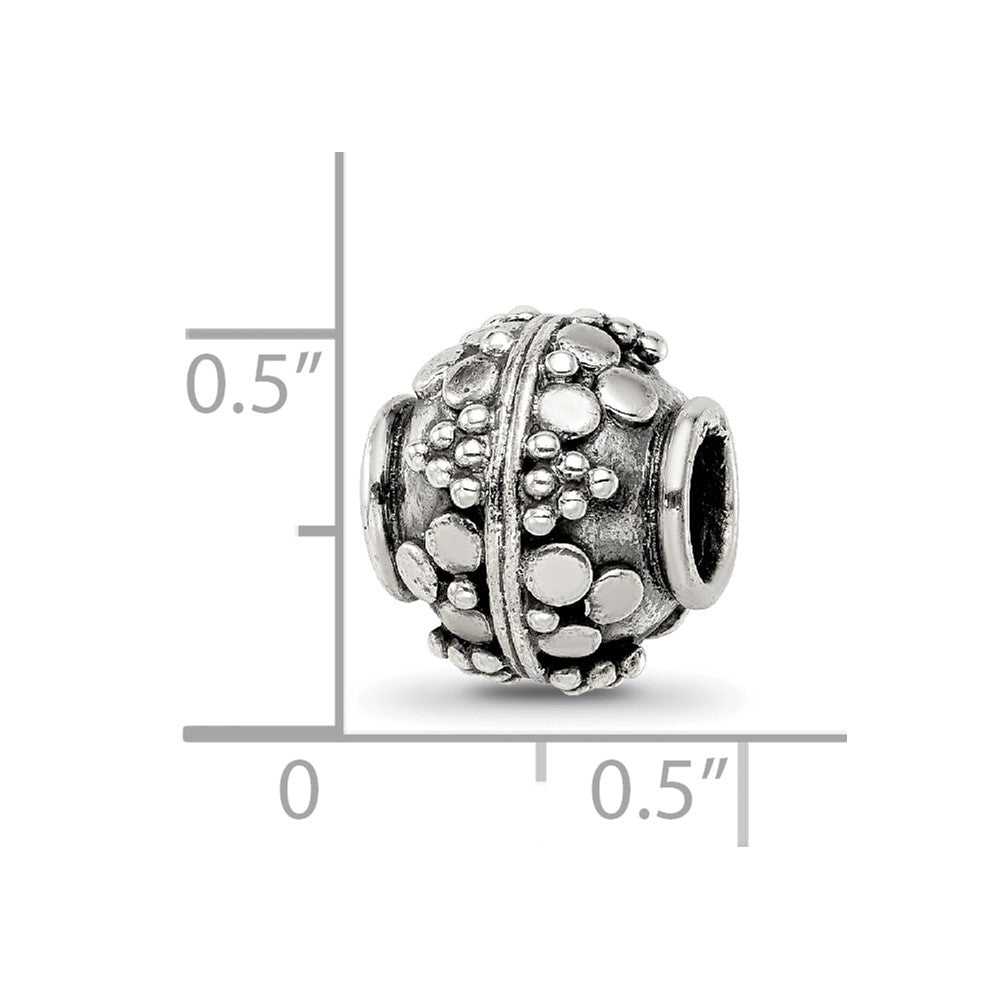 Reflections 925 Sterling Silver Hand Made Decorative Bali Bead 10 x 10 mm.