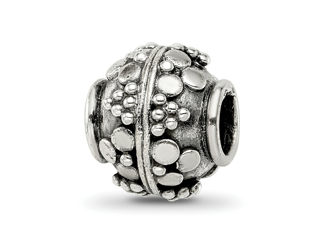 Reflections 925 Sterling Silver Hand Made Decorative Bali Bead 10 x 10 mm.