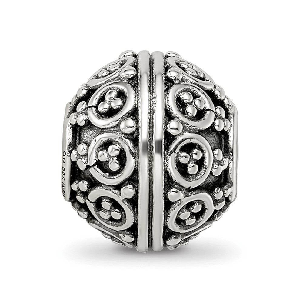 Reflections 925 Sterling Silver Hand Made Decorative Bali Bead 10 x 10 mm.