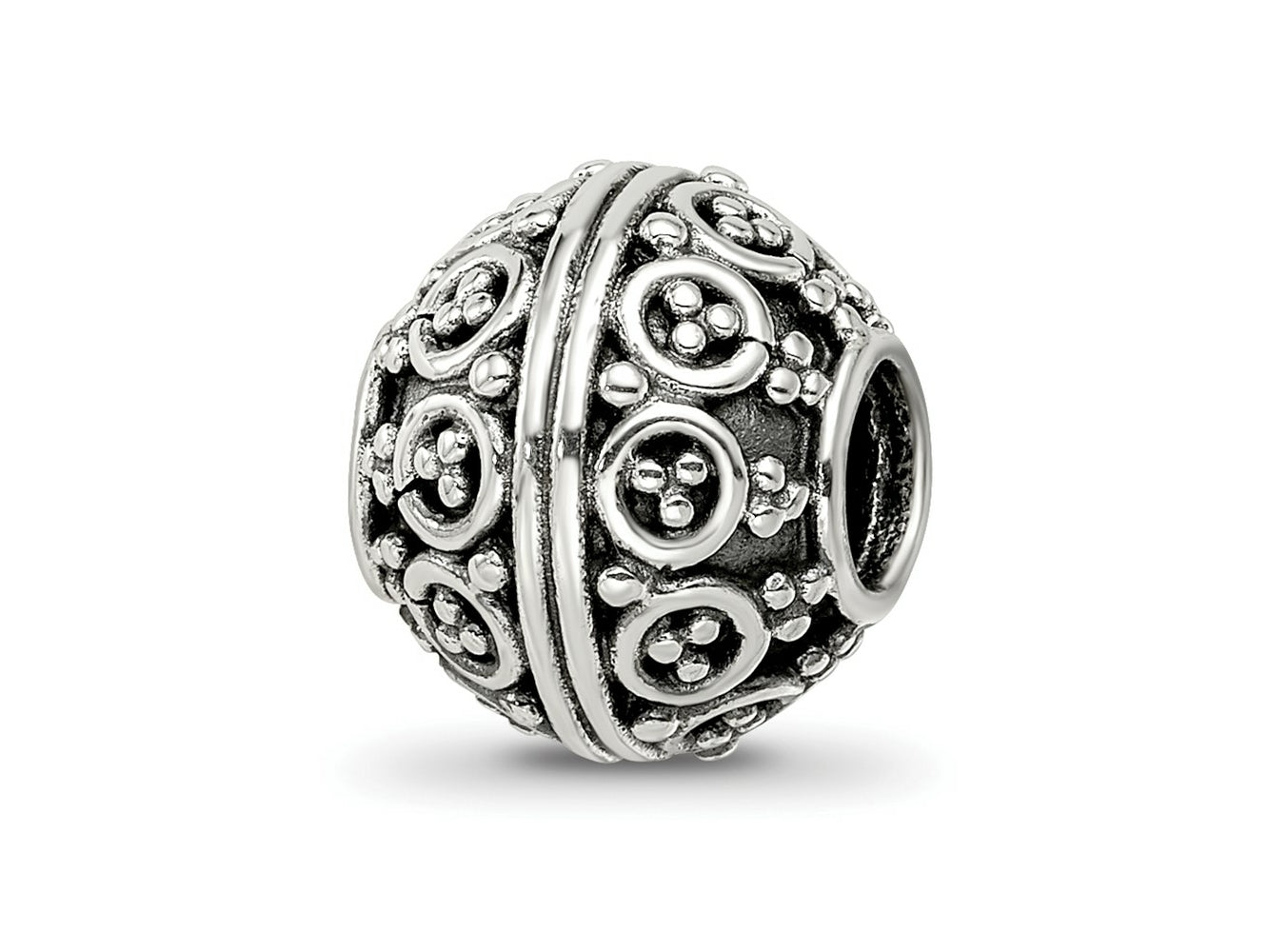 Reflections 925 Sterling Silver Hand Made Decorative Bali Bead 10 x 10 mm.