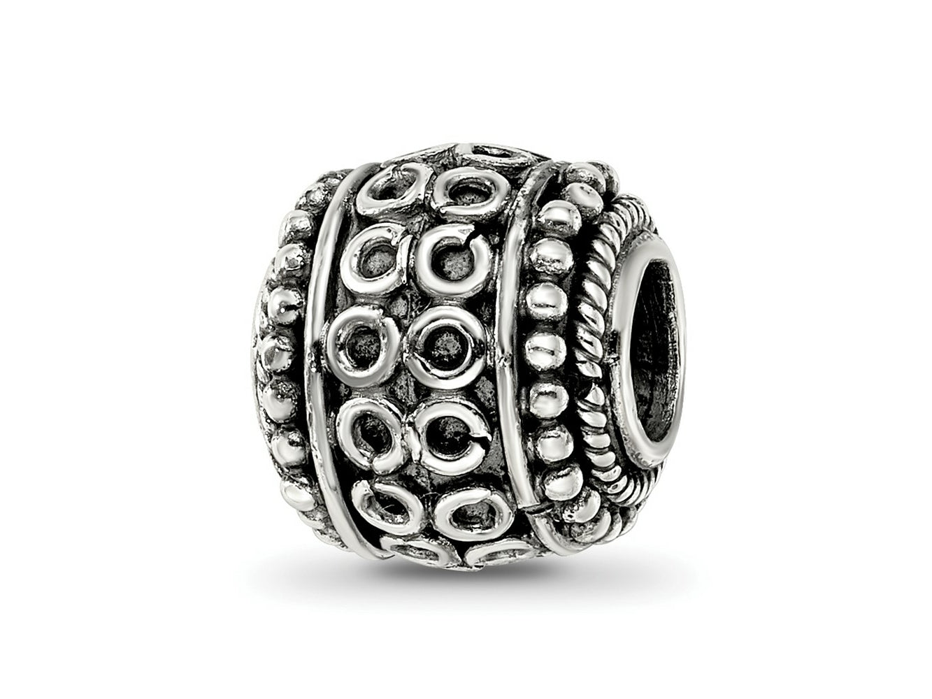 Reflections 925 Sterling Silver Hand Made Decorative Bali Bead 10 x 10 mm.