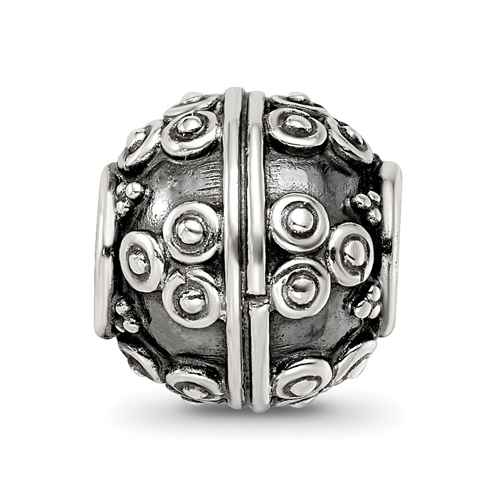 Reflections 925 Sterling Silver Hand Made Decorative Bali Bead 10 x 10 mm.