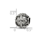 Reflections 925 Sterling Silver Hand Made Decorative Bali Bead 10 x 10 mm.