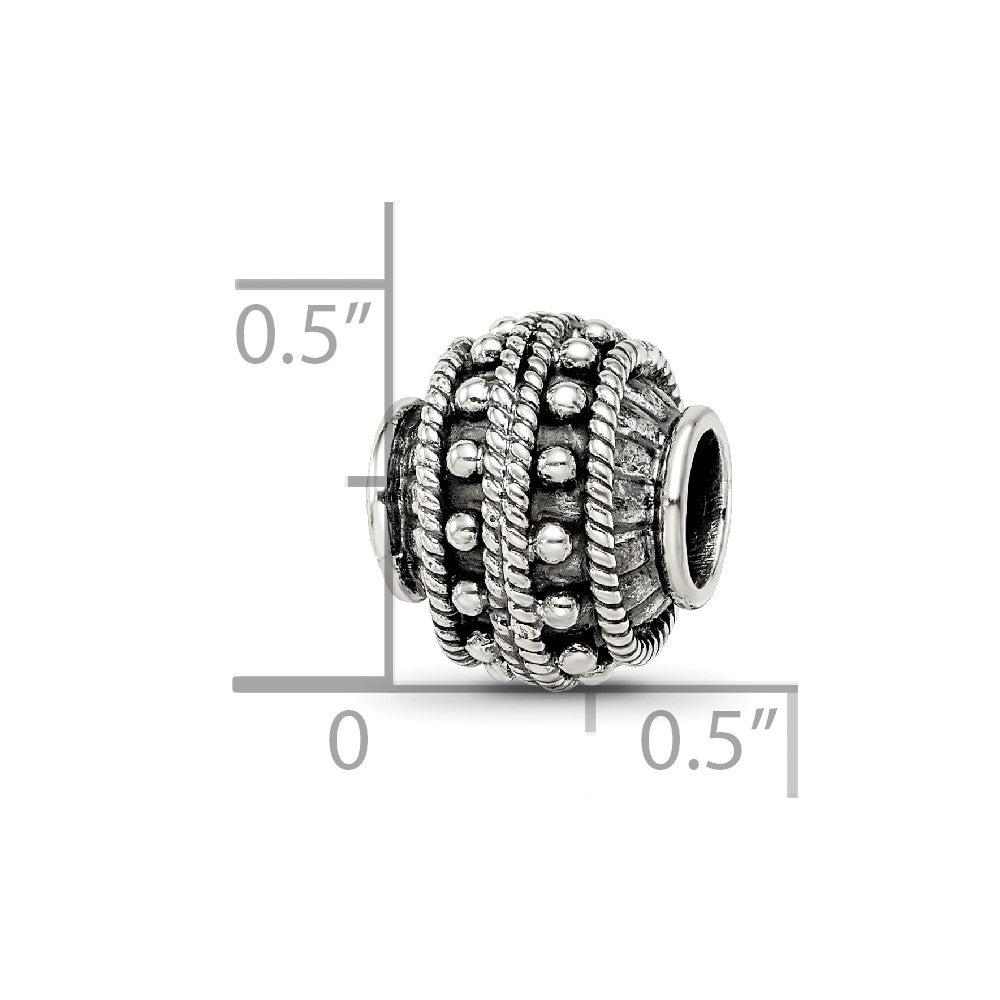 Reflections 925 Sterling Silver Hand Made Decorative Bali Bead 10 x 10 mm.