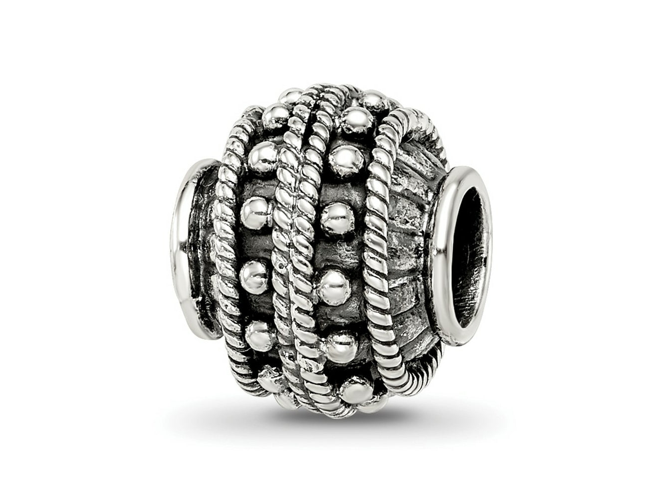 Reflections 925 Sterling Silver Hand Made Decorative Bali Bead 10 x 10 mm.