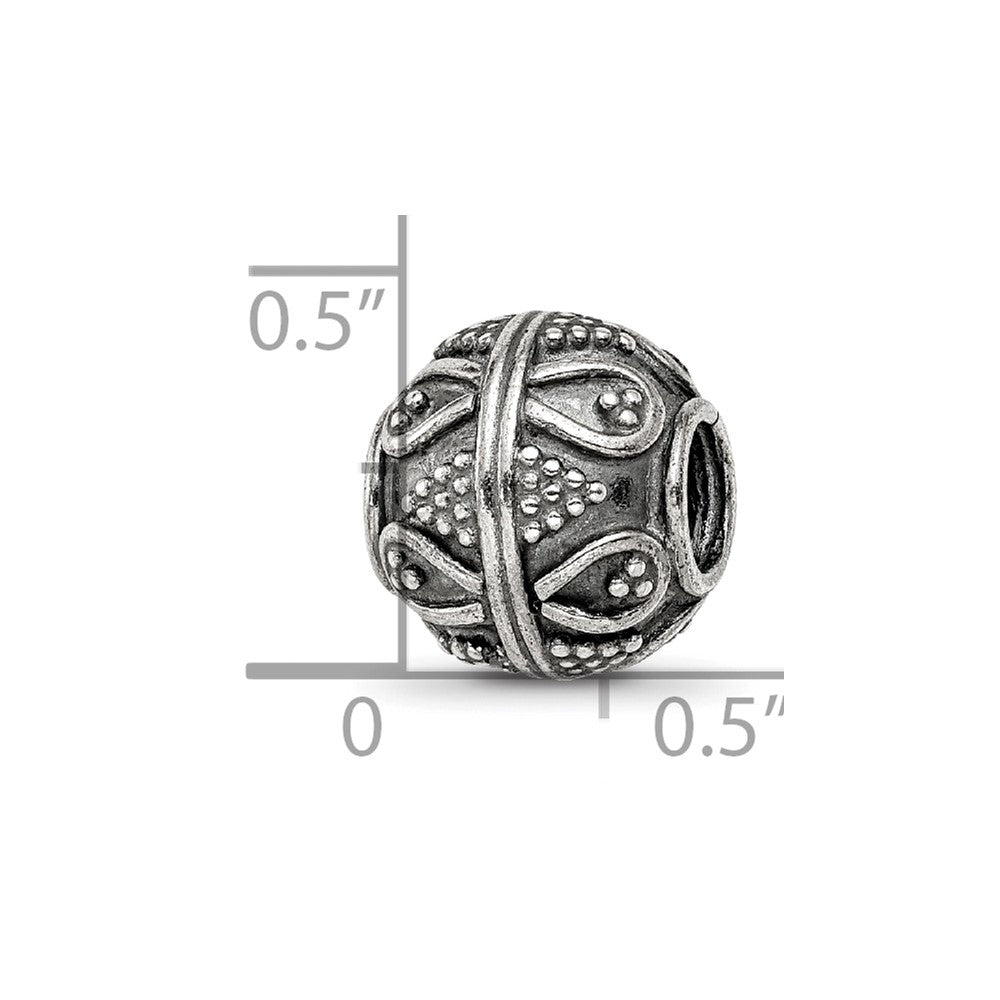 Reflections 925 Sterling Silver Hand Made Decorative Bali Bead 10 x 10 mm.