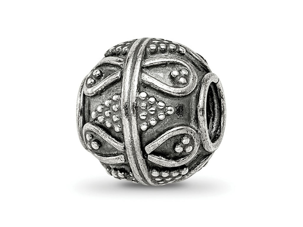 Reflections 925 Sterling Silver Hand Made Decorative Bali Bead 10 x 10 mm.