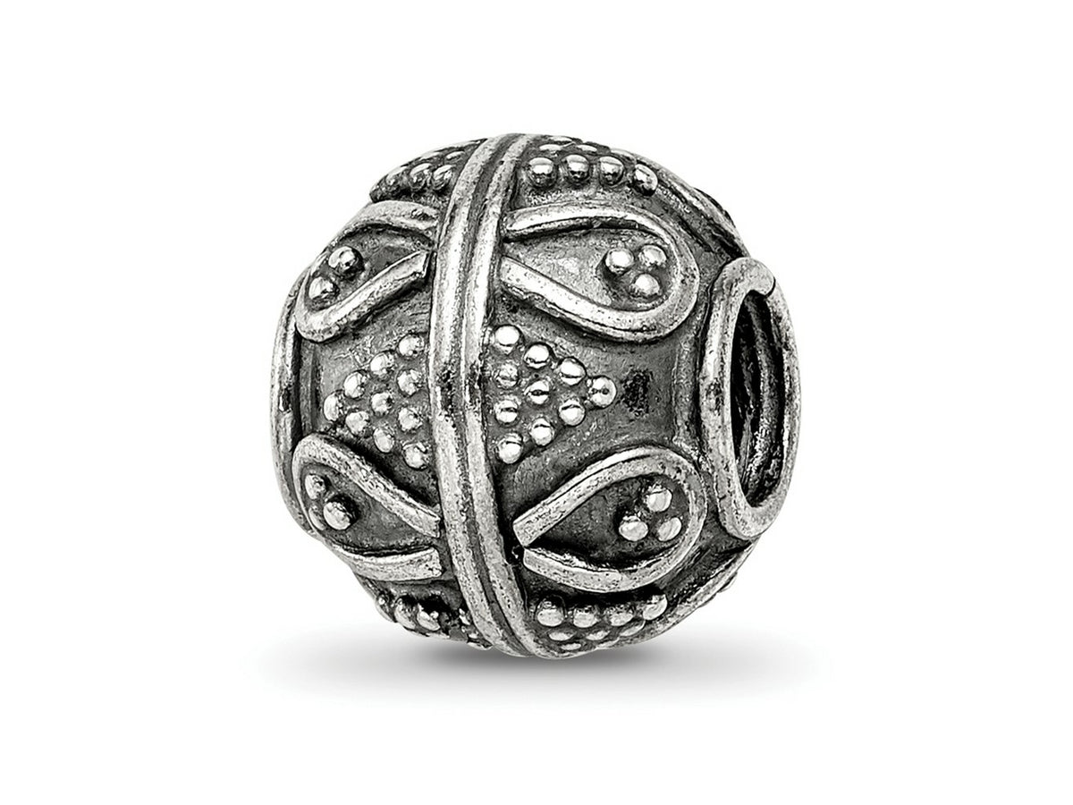 Reflections 925 Sterling Silver Hand Made Decorative Bali Bead 10 x 10 mm.