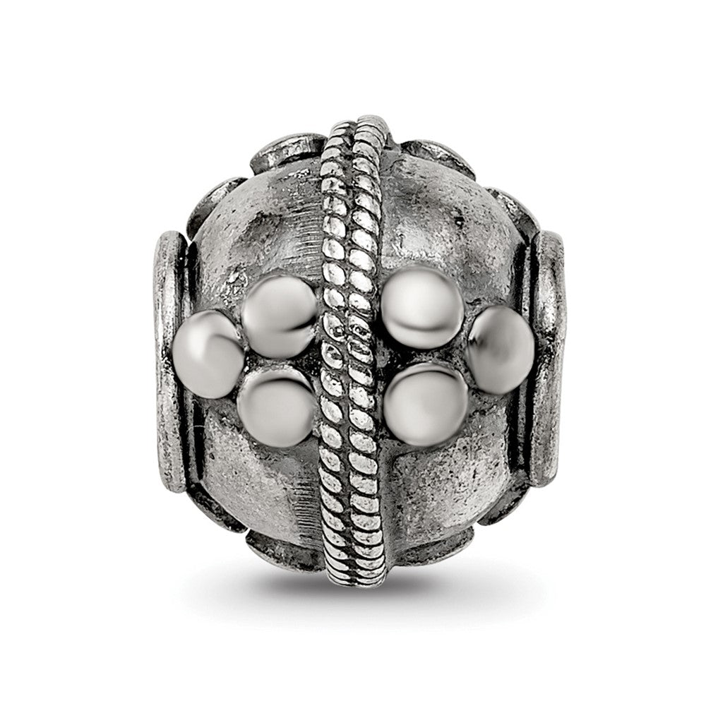 Reflections 925 Sterling Silver Hand Made Decorative Bali Bead 10 x 10 mm.