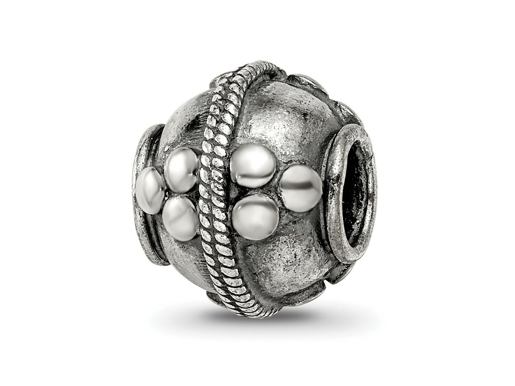 Reflections 925 Sterling Silver Hand Made Decorative Bali Bead 10 x 10 mm.