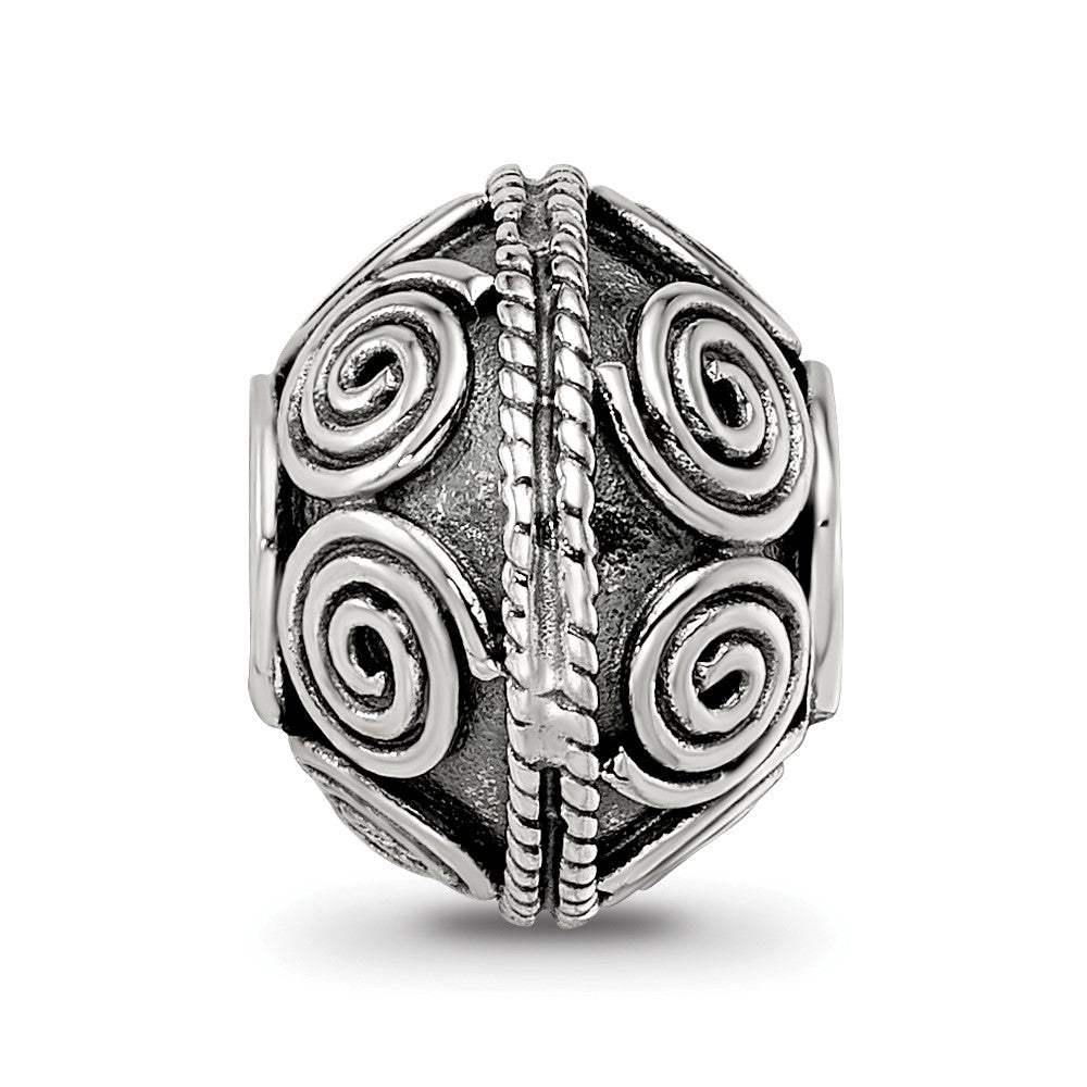 Reflections 925 Sterling Silver Hand Made Decorative Bali Bead 10 x 10 mm.