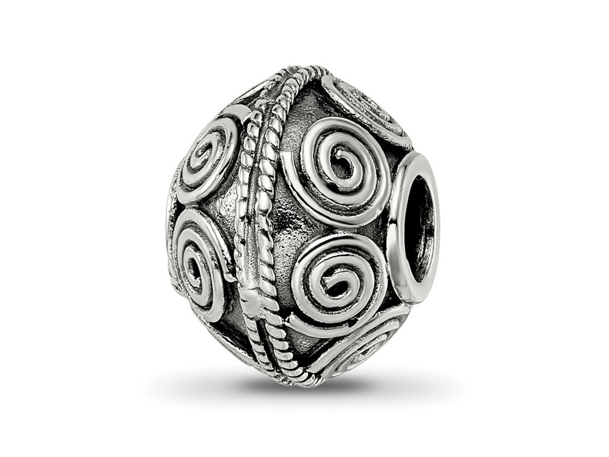 Reflections 925 Sterling Silver Hand Made Decorative Bali Bead 10 x 10 mm.