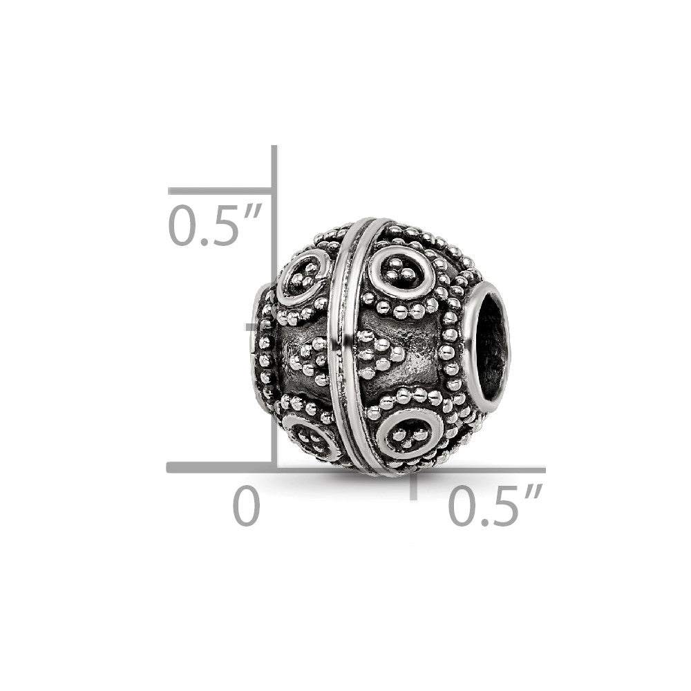 Reflections 925 Sterling Silver Hand Made Decorative Bali Bead 10 x 10 mm.