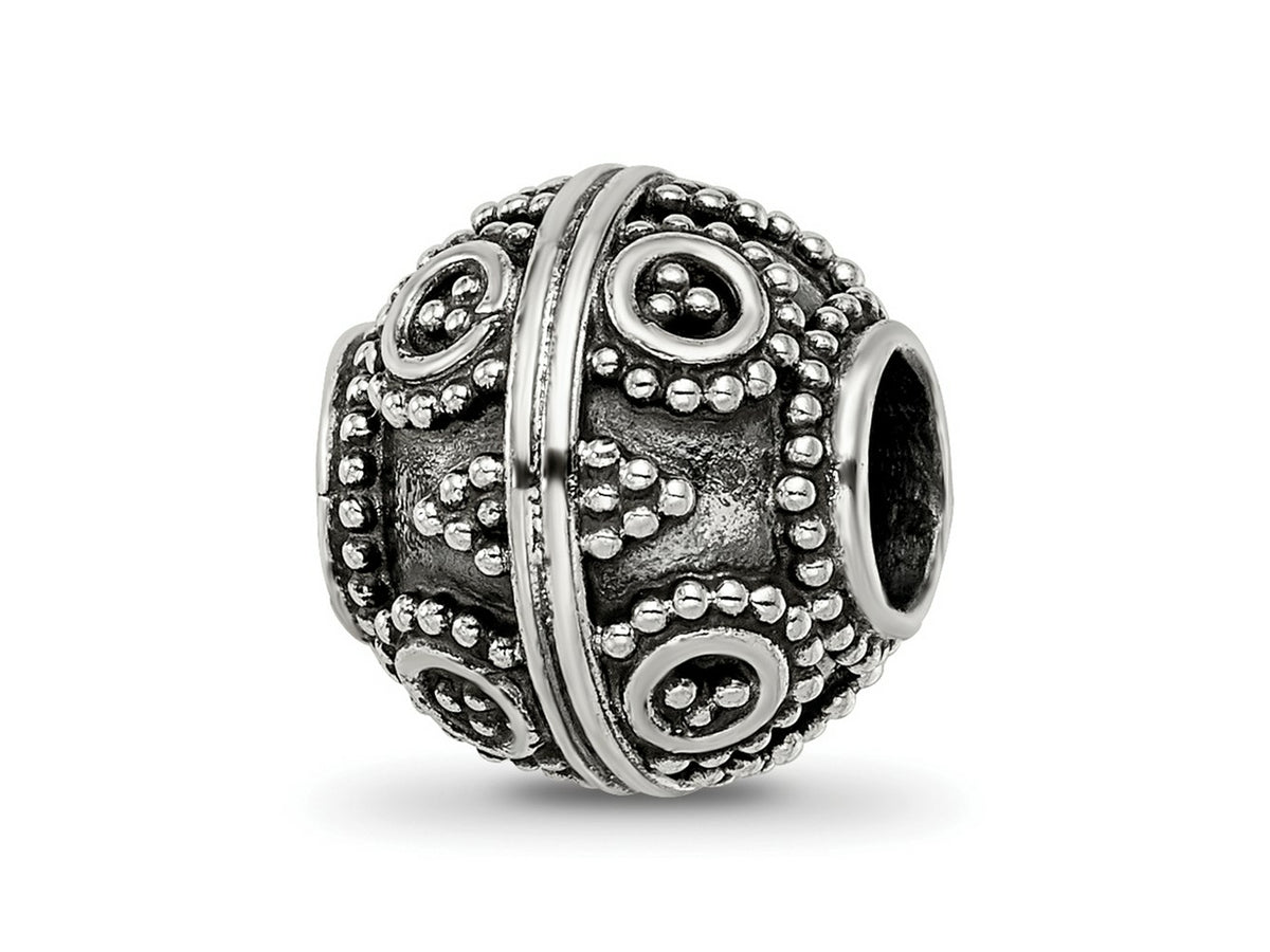 Reflections 925 Sterling Silver Hand Made Decorative Bali Bead 10 x 10 mm.