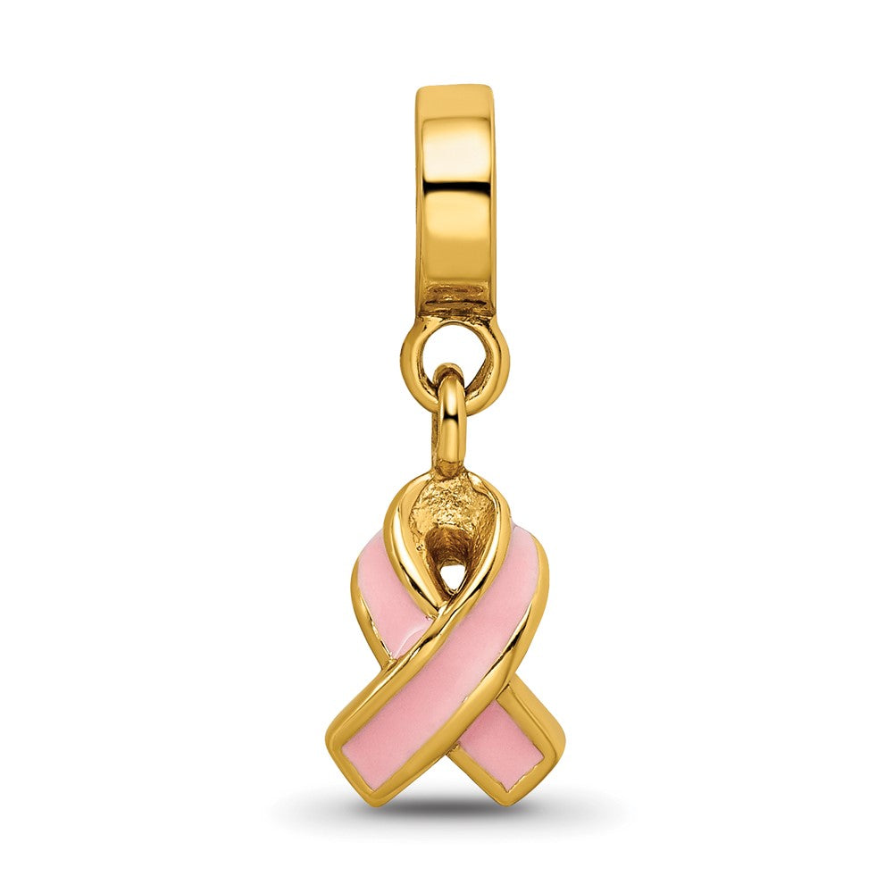 Reflections Gold Plated Silver GP Enameled Awareness Dangle Bead 10 x 2 mm.