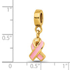 Reflections Gold Plated Silver GP Enameled Awareness Dangle Bead 10 x 2 mm.