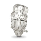 Reflections 925 Sterling Silver Brown Enameled Wise Owl Bead 13 x 8 mm.